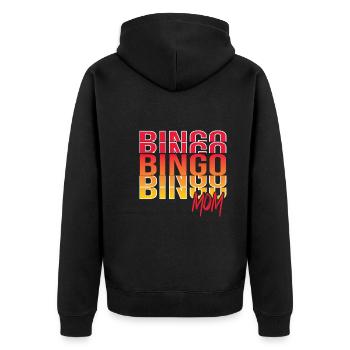 Bingo - Unisex Premium Bio Zip Hoodie - Schwarz - Hinten - Nico (187cm)
