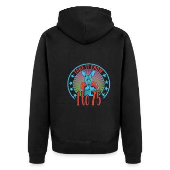 Bingo - Unisex Premium Bio Zip Hoodie - Schwarz - Hinten - Nico (187cm)