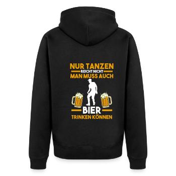 Tanzen Bier Party Musik Tänzer - Unisex Premium Bio Zip Hoodie - Schwarz - Hinten - Nico (187cm)