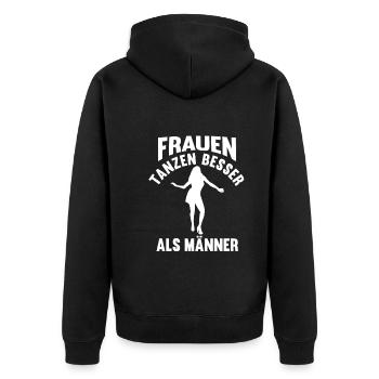 Tanzen Party Musik Tänzer - Unisex Premium Bio Zip Hoodie - Schwarz - Hinten - Nico (187cm)