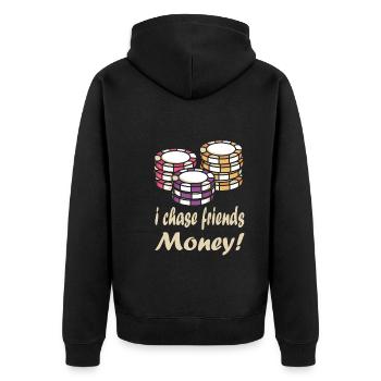 Casino - Unisex Premium Organic Zip Hoodie - black - Back - Nico (187cm)