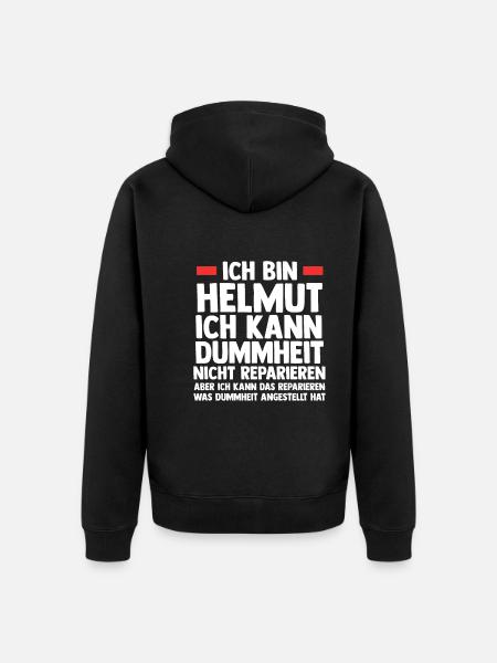 Helmut - Unisex Premium Bio Zip Hoodie - Schwarz