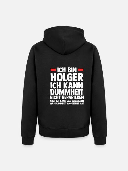 Holger - Unisex Premium Bio Zip Hoodie - Schwarz