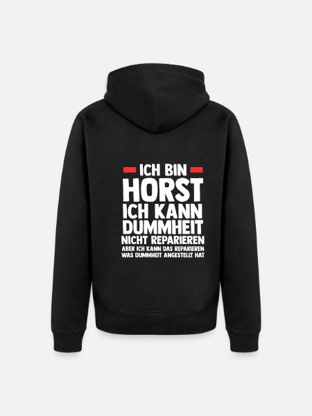 Horst - Unisex Premium Bio Zip Hoodie - Schwarz
