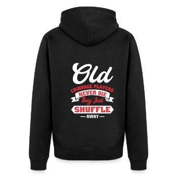 Cribbage - Unisex Premium Bio Zip Hoodie - Schwarz - Hinten - Nico (187cm)
