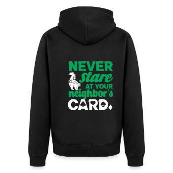 Cribbage - Unisex Premium Bio Zip Hoodie - Schwarz - Hinten - Nico (187cm)