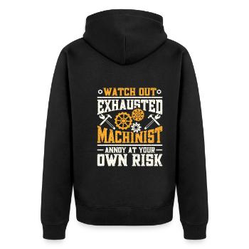 Locksmith - Unisex Premium Organic Zip Hoodie - black - Back - Nico (187cm)