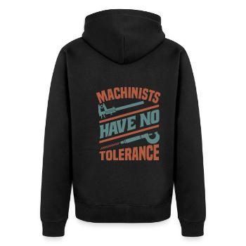 Schlosser - Unisex Premium Bio Zip Hoodie - Schwarz - Hinten - Nico (187cm)