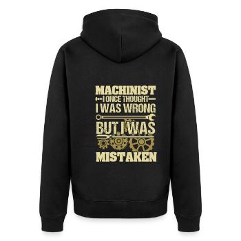 Locksmith - Unisex Premium Organic Zip Hoodie - black - Back - Nico (187cm)