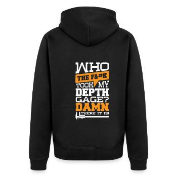 Locksmith - Unisex Premium Organic Zip Hoodie - black - Back - Nico (187cm)