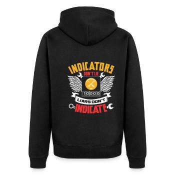 Locksmith - Unisex Premium Organic Zip Hoodie - black - Back - Nico (187cm)