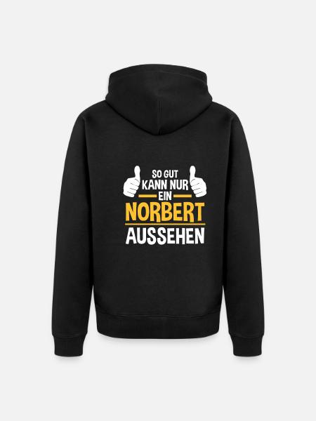 Norbert - Unisex Premium Bio Zip Hoodie - Schwarz