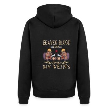Beaver Nutria - Veste à capuche bio Premium Unisexe - noir - Dos - Nico (187cm)