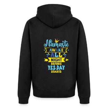Yes Day Birthday - Unisex Premium Organic Zip Hoodie - black - Back - Nico (187cm)