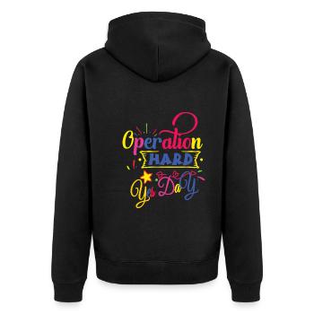 Yes Day Birthday - Unisex Premium Organic Zip Hoodie - black - Back - Nico (187cm)