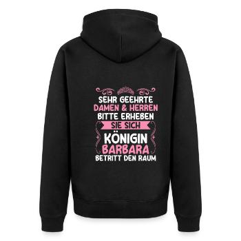 Barbara - Unisex Premium Bio Zip Hoodie - Schwarz - Hinten - Nico (187cm)