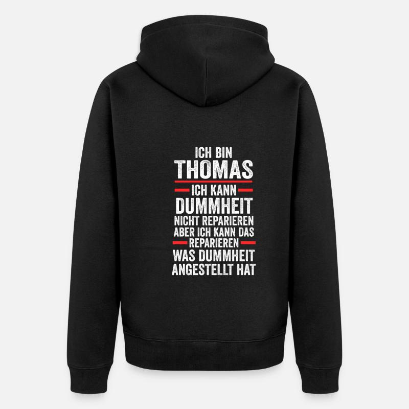 Thomas - Unisex Premium Bio Zip Hoodie - Schwarz