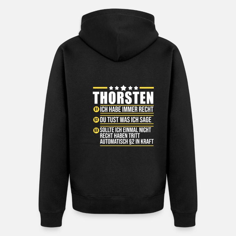 Thorsten - Unisex Premium Bio Zip Hoodie - Schwarz