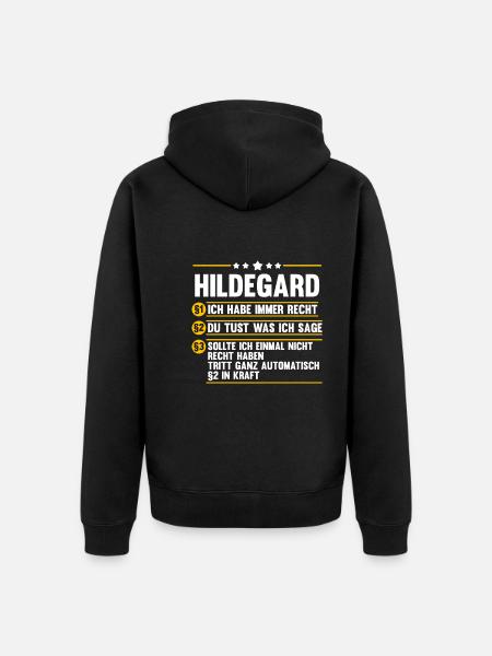 Hildegard - Unisex Premium Bio Zip Hoodie - Schwarz