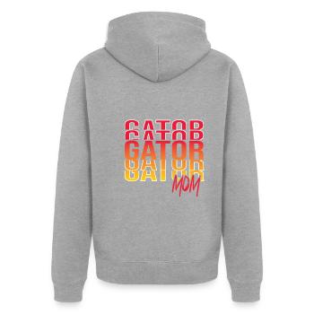 Echse Gator - Unisex Premium Bio Zip Hoodie - Grau meliert - Hinten - Nico (187cm)