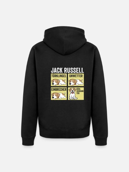 Hund Jack Russell - Unisex Premium Bio Zip Hoodie - Schwarz