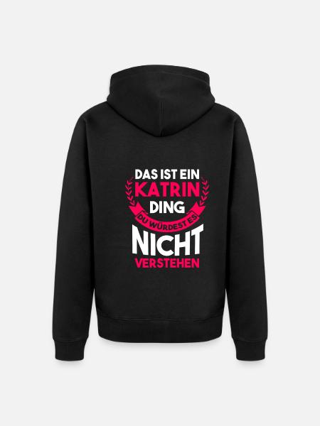 Katrin - Unisex Premium Bio Zip Hoodie - Schwarz