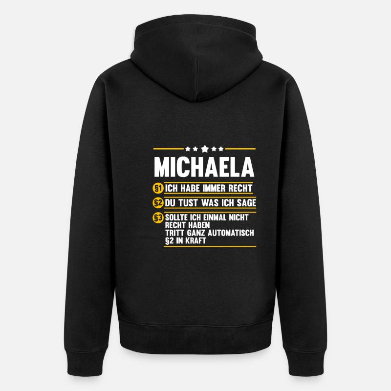 Michaela - Unisex Premium Bio Zip Hoodie - Schwarz