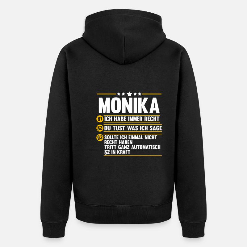 Monika - Unisex Premium Bio Zip Hoodie - Schwarz