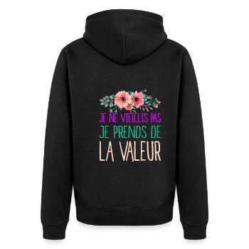 célébrer l'âge et la sagesse femmes, filles - Veste à capuche bio Premium Unisexe - noir - Dos - Nico (187cm)