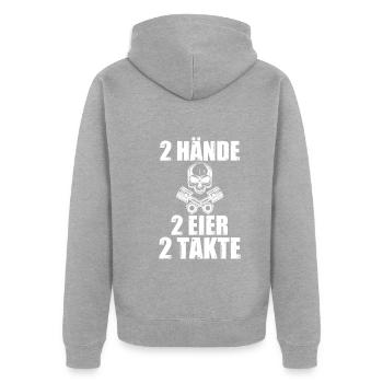 Auto Mechaniker KFZ Mechatroniker Tuner Schrauber - Unisex Premium Bio Zip Hoodie - Grau meliert - Hinten - Nico (187cm)
