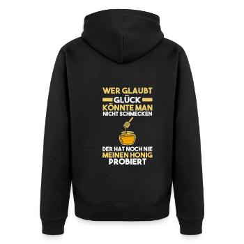 Bienenzüchter Imker Biene Bienen - Unisex Premium Bio Zip Hoodie - Schwarz - Hinten - Nico (187cm)