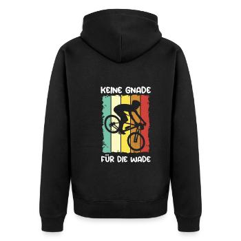 Keine Gnade Für Die Wade Fahrrad - Unisex Premium Bio Zip Hoodie - Schwarz - Hinten - Nico (187cm)