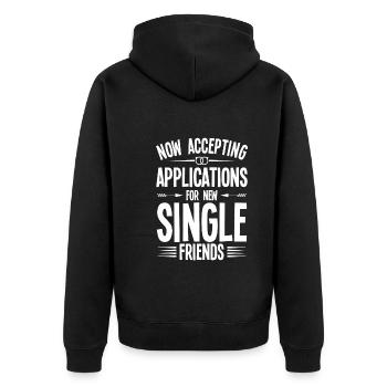 Wedding - Unisex Premium Organic Zip Hoodie - black - Back - Nico (187cm)