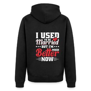 Wedding - Unisex Premium Organic Zip Hoodie - black - Back - Nico (187cm)