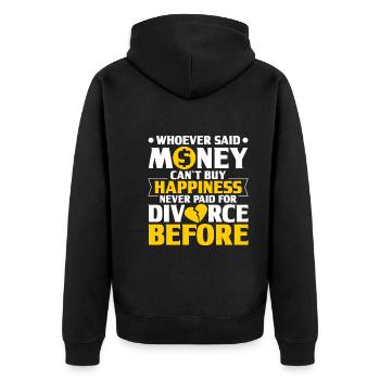 Scheidung - Unisex Premium Bio Zip Hoodie - Schwarz - Hinten - Nico (187cm)