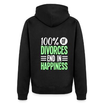Scheidung - Unisex Premium Bio Zip Hoodie - Schwarz - Hinten - Nico (187cm)