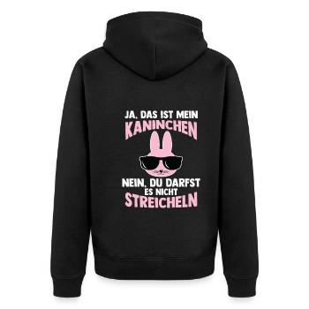Nagetier Hase Kaninchen - Unisex Premium Bio Zip Hoodie - Schwarz - Hinten - Nico (187cm)