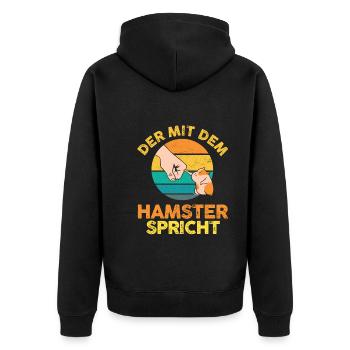 Nagetier Hamsterbesitzer Hamster - Unisex Premium Bio Zip Hoodie - Schwarz - Hinten - Nico (187cm)