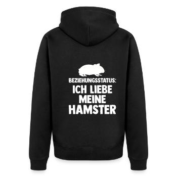 Nagetier Hamsterbesitzer Hamster - Unisex Premium Bio Zip Hoodie - Schwarz - Hinten - Nico (187cm)