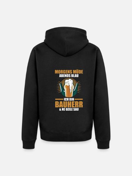Bauherr - Unisex Premium Bio Zip Hoodie - Schwarz