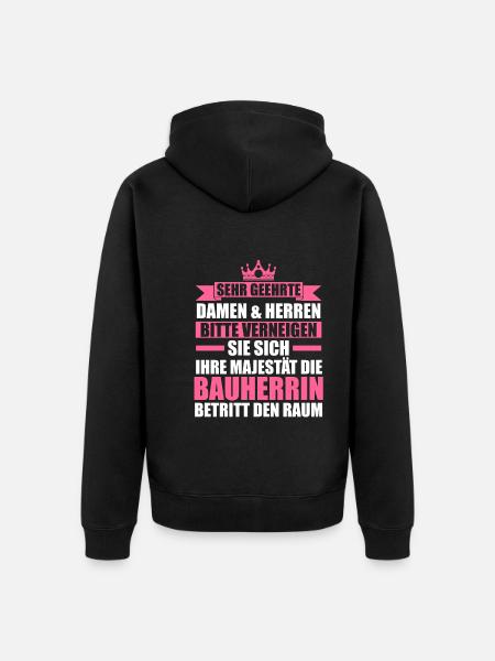 Bauherrin - Unisex Premium Bio Zip Hoodie - Schwarz