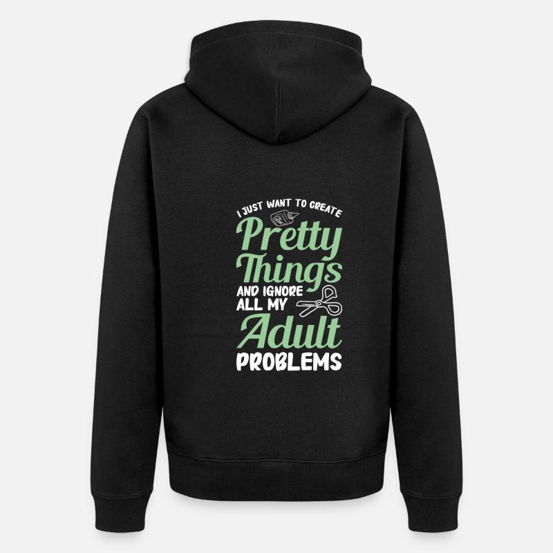 Basteln - Unisex Premium Bio Zip Hoodie - Schwarz