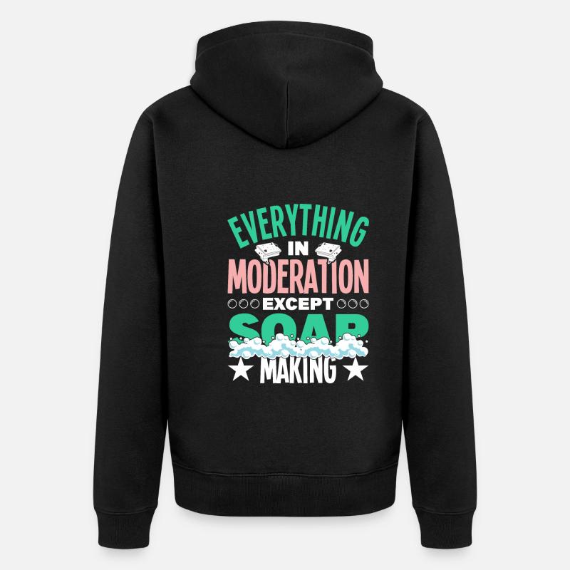 Seife machen - Unisex Premium Bio Zip Hoodie - Schwarz