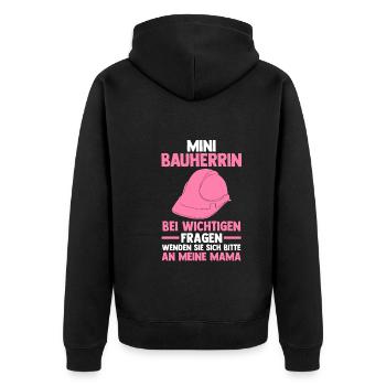 Bauherrin - Unisex Premium Bio Zip Hoodie - Schwarz - Hinten - Nico (187cm)