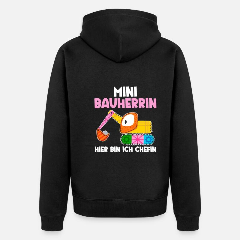 Bagger Bauherrin - Unisex Premium Bio Zip Hoodie - Schwarz