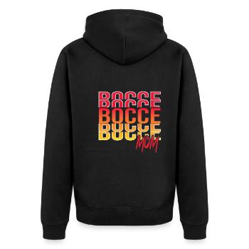 Bocce - Unisex Premium Bio Zip Hoodie - Schwarz - Hinten - Nico (187cm)