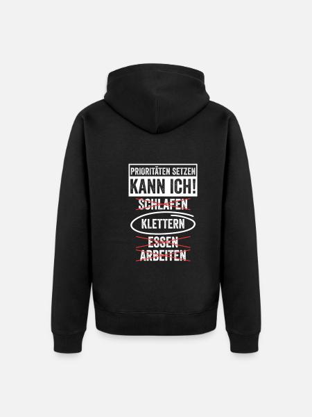 Bergsteigen Bouldern Klettern Kletterer - Unisex Premium Bio Zip Hoodie - Schwarz
