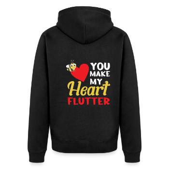 Insekten - Unisex Premium Bio Zip Hoodie - Schwarz - Hinten - Nico (187cm)