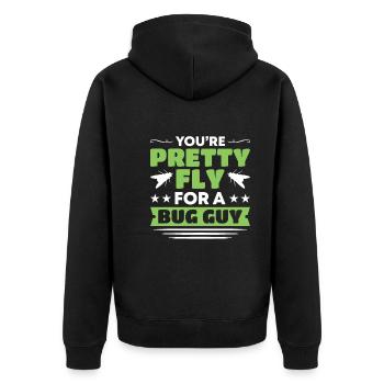 Insekten - Unisex Premium Bio Zip Hoodie - Schwarz - Hinten - Nico (187cm)