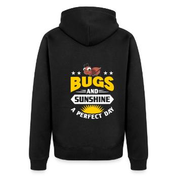 Insekten - Unisex Premium Bio Zip Hoodie - Schwarz - Hinten - Nico (187cm)